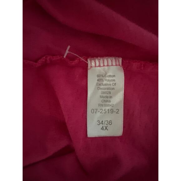 Roaman’s Plus Size 4X (34/36) Pink Blouse- Soft, Flowy with beautiful Embroidery - Picture 6 of 6